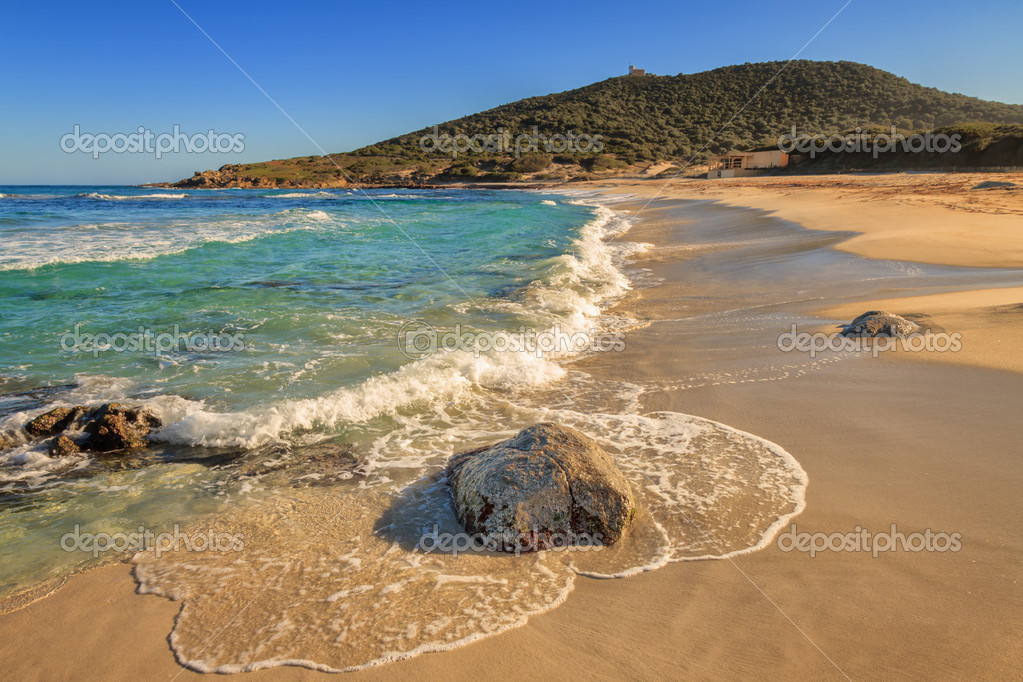 Plage De Bodri Près Dile Rousse En Corse Photographie