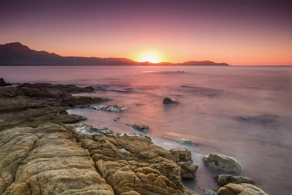 Calvi corsica içinde güneş ayarına — Stok fotoğraf