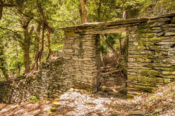 Steintor im Wald bei Nonza auf Mützenkorse — Stockfoto