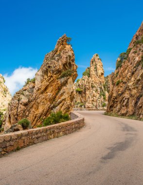 calanches de piana corsica içinde yolda