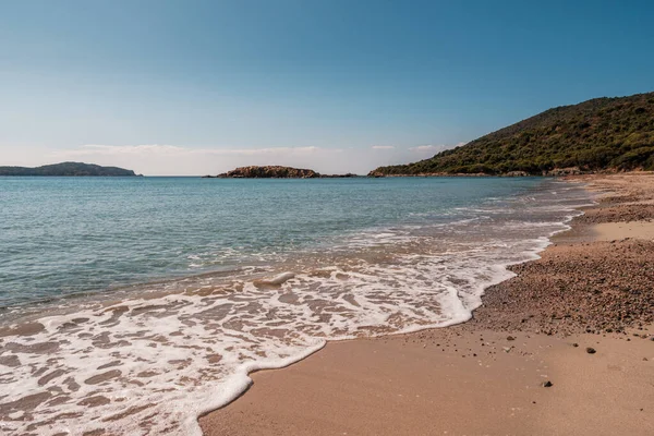 Den Avskilda Stranden Plage Chiuni Och Det Turkosa Medelhavet Korsikas — Stockfoto