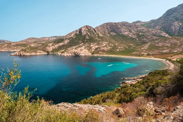 Several Jet Skis Catamaran Large Rocky Cove West Coast Corsica — Foto Stock