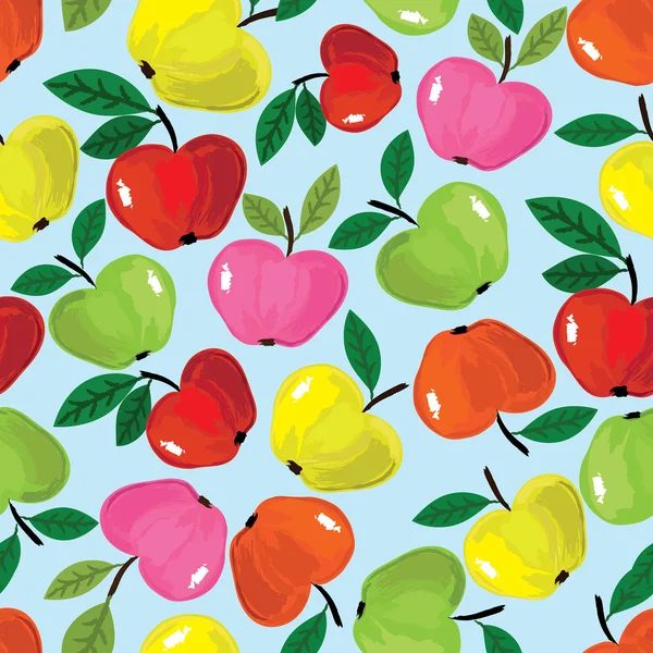 Apple seamless pattern — Stock Vector