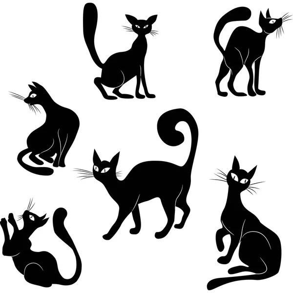 Gato negro — Vector de stock