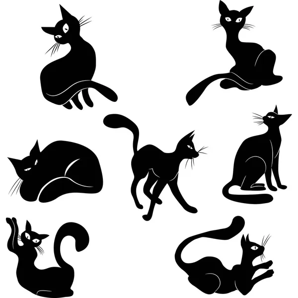 Gato negro — Vector de stock