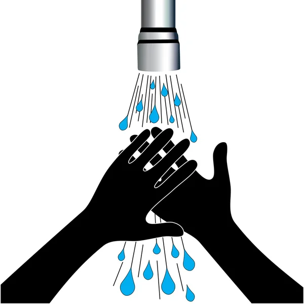 Lavage à la main robinet d'eau propre — Image vectorielle
