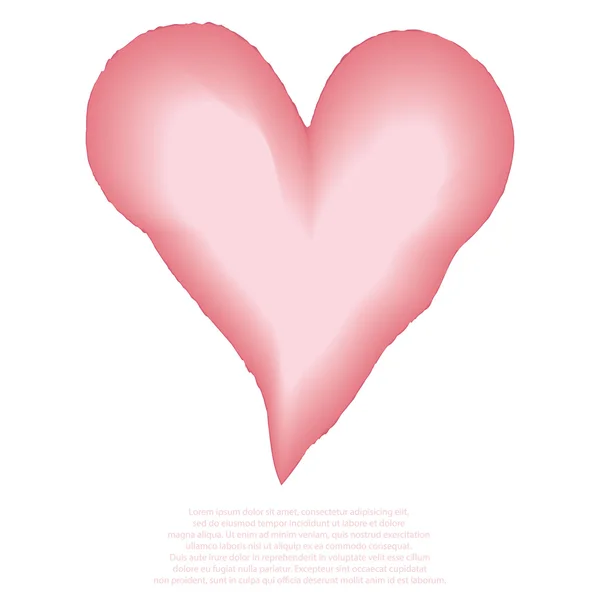 Aquarel geschilderd rood hart, vectorelement voor uw ontwerp — Stockvector
