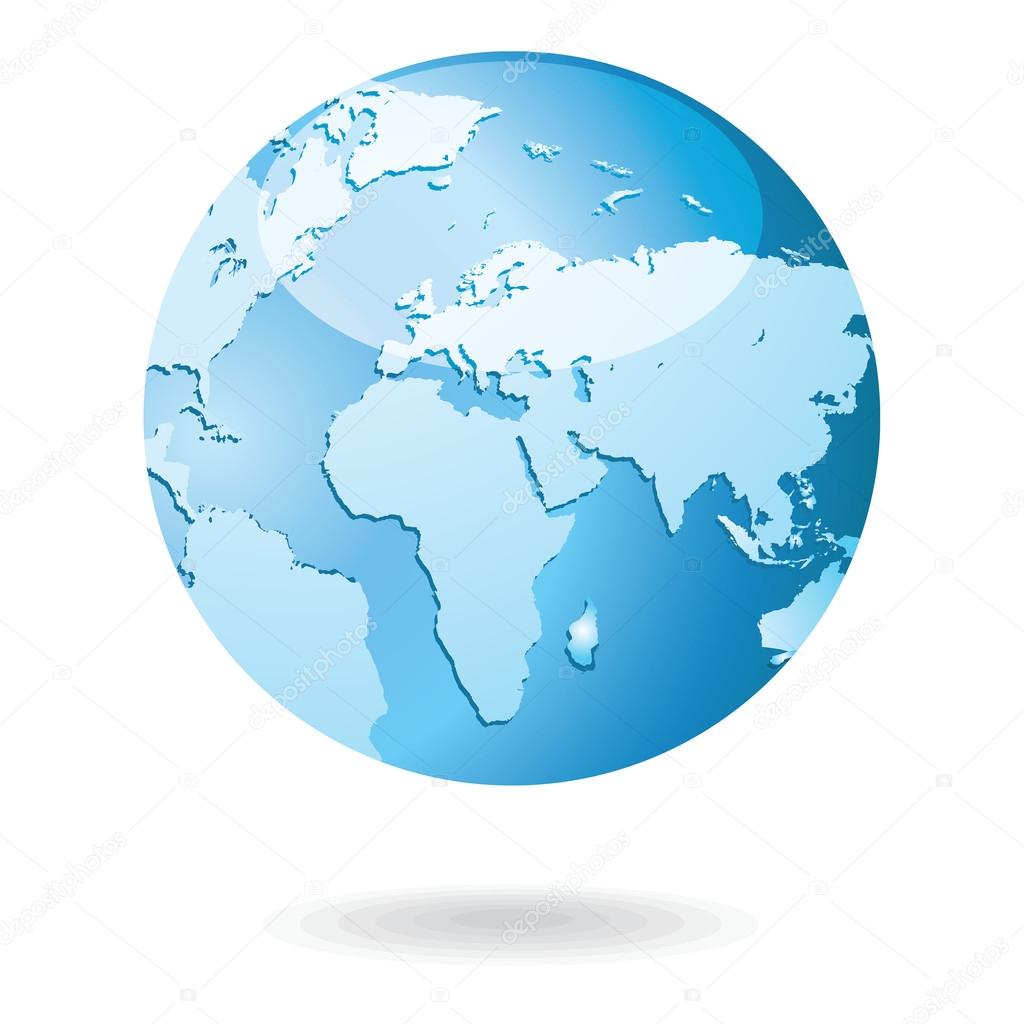World Map and Globe Detail Vector Illustration