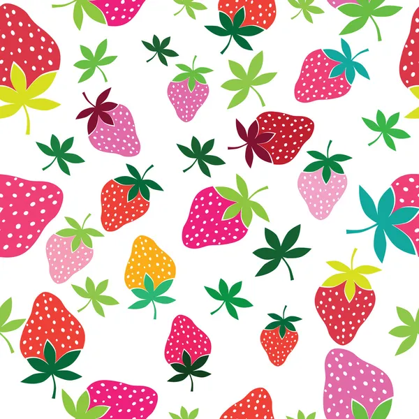 Seamless vector strawberry pattern — Stock Vector