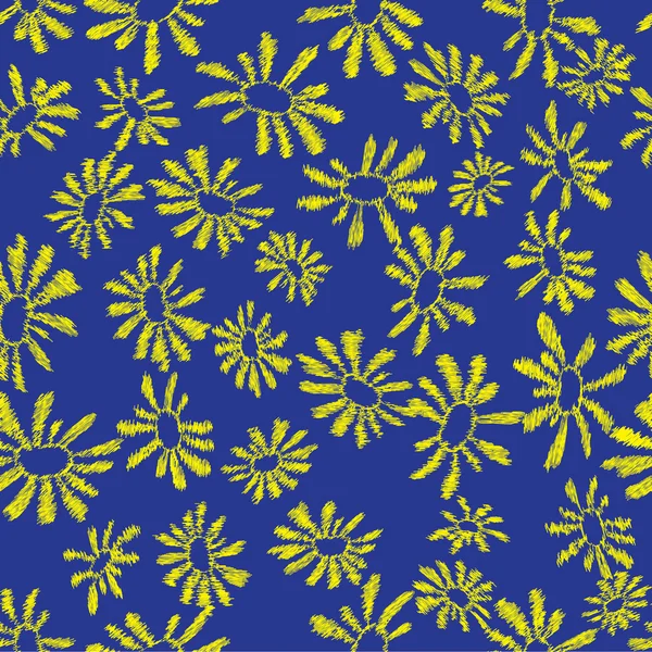 Camomille motif sans couture — Image vectorielle