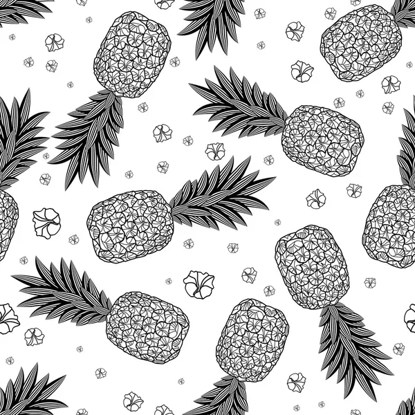 Nahtloses Muster mit Ananas. Vektorillustration — Stockvektor