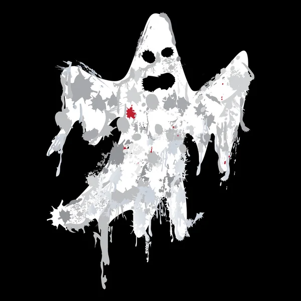 Halloween grunge fantasma silueta vector — Vector de stock