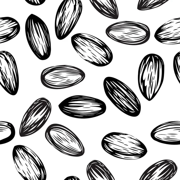 Almonds seamless vector background — Stock Vector