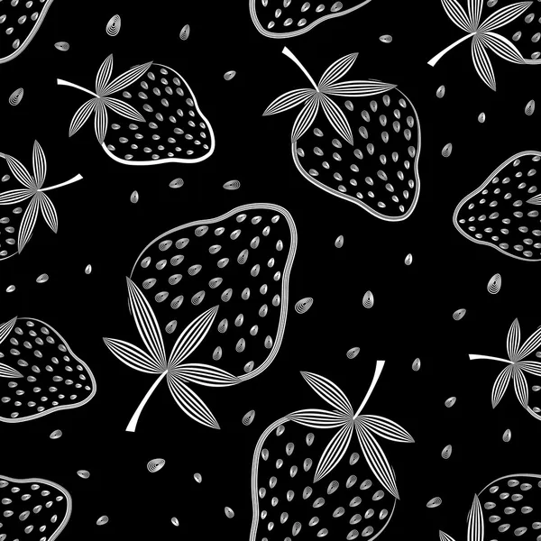 Modèle de fraise vecteur sans couture — Image vectorielle