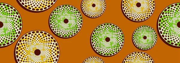 Cercle Motif Sans Couture Africaine Art Image Fond Abstrait — Image vectorielle