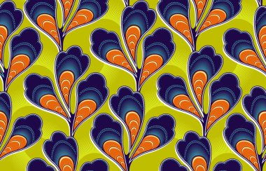 Yaprak soyutlaması, Afrikalı kusursuz desen, resim sanatı arka planı.