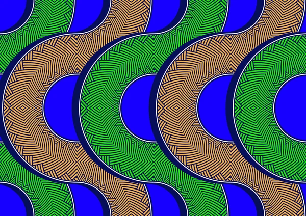 Curva Africana Patrón Sin Costuras Arte Imagen Fondo Abstracto — Vector de stock