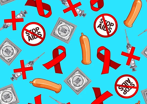 Vzor Světového Dne Aids Koncepce Ochranného Designu Pro Ilustraci Banner — Stockový vektor