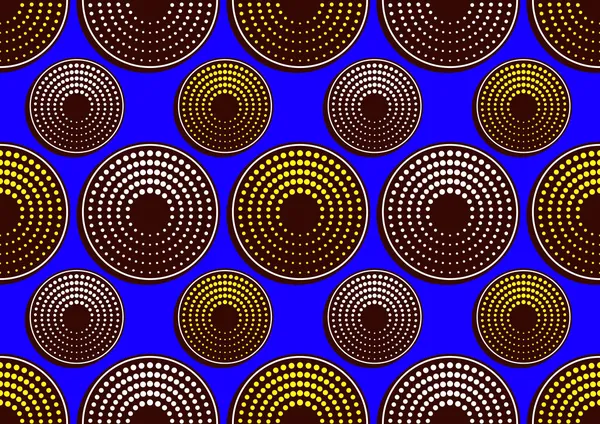African Circle Dots Seamless Pattern Picture Art Abstract Background — Stock Vector