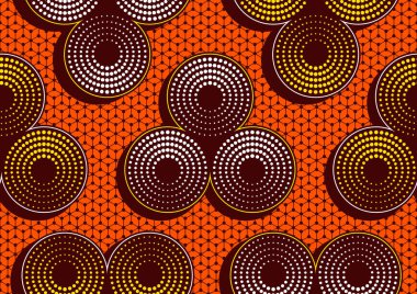 Afrika tekstil modası kusursuz desen, daire noktaları, resim sanatı ve soyut arkaplan.