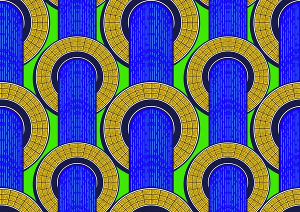 Círculo Africano Sem Costura Padrão Arte Imagem Fundo Abstrato — Vetor de Stock