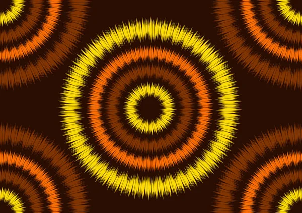 Sömlöst Mönster Afrikanska Abstrakta Cirkel Vacker Snygga Linjer Och Kurvor — Stock vektor