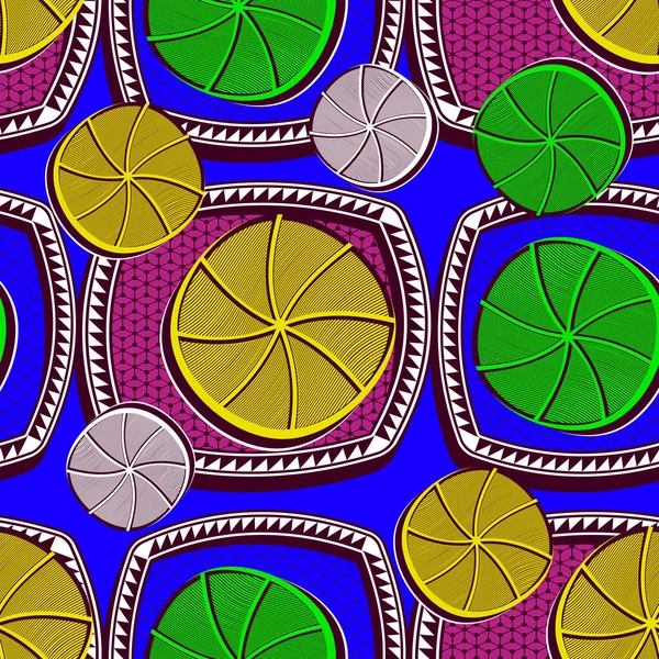 Naadloos Patroon Van Afrikaanse Abstracte Cirkel Mooi Nette Lijnen Bochten — Stockvector