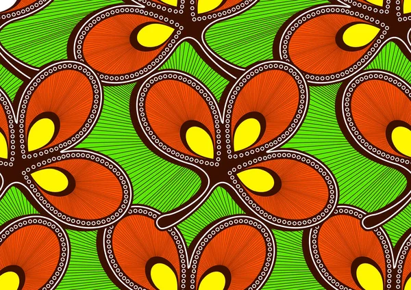 Patrón Sin Costuras Flor Abstracta Africana Hermoso Líneas Ordenadas Curvas — Vector de stock