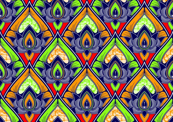 Motif Sans Couture Art Textile Africain Cercle Soigné Courbes Image — Image vectorielle