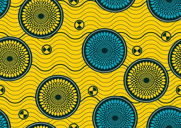 Padrão Sem Emenda Arte Têxtil Africana Imagem Abstrata Círculo Fundo — Vetor de Stock