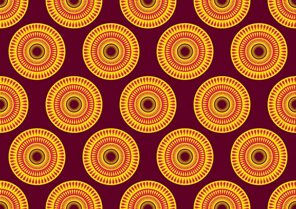 Motif Sans Couture Art Textile Africain Cercle Image Abstraite Arrière — Image vectorielle