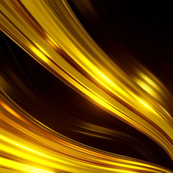 Rendering Abstrakte Goldwellen Hintergrund Und Schöne Reflexionen — Stockfoto
