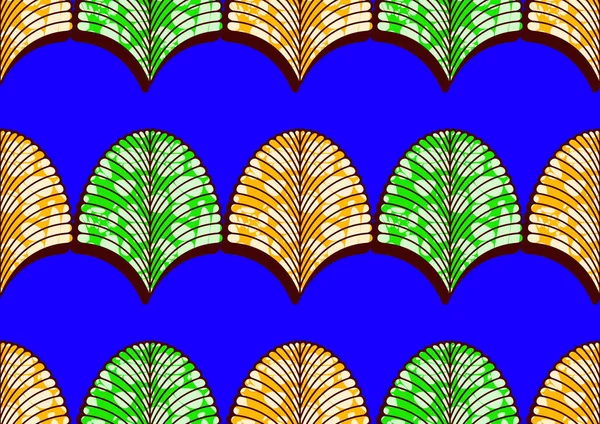 Motif Sans Couture Art Textile Africain Feuille Image Abstraite Arrière — Image vectorielle