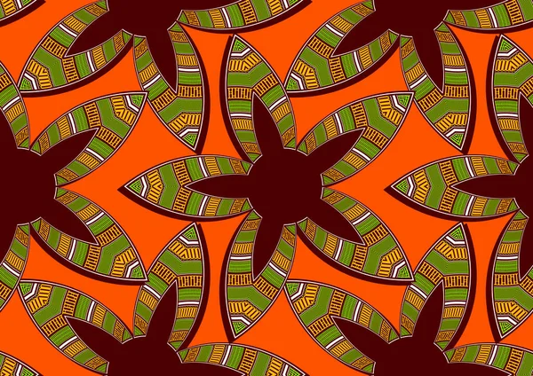 Padrão Sem Emenda Arte Têxtil Africana Flor Imagem Abstrata Fundo —  Vetores de Stock