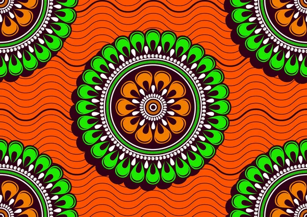 Motif Sans Couture Art Textile Africain Cercle Image Abstraite Arrière — Image vectorielle