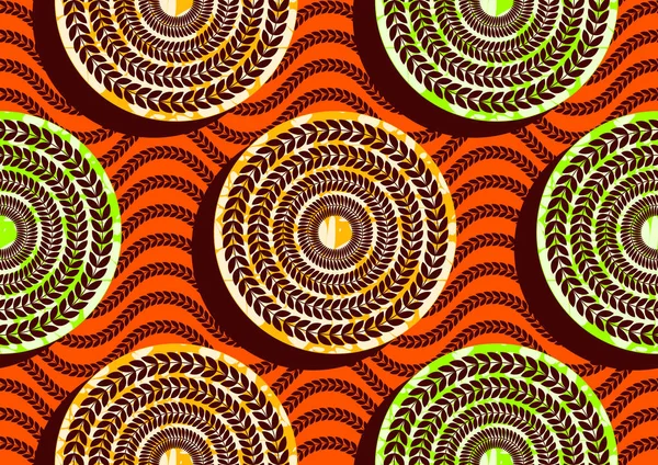 Efeu Kreis Muster Afrikanische Textilkunst Kurvige Zick Zack Textilkunst Mode — Stockvektor