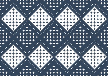 Moda tekstil sanatı veya baskısı, Kültürel Sembol, vektör dosyası eps10 için Etnik Kusursuz Desen, Kare ve Çember El Özgeçmişi.