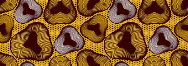 Lignes Incurvées Abstraites Motif Sans Couture Africaine Art Textile Chevauchement — Image vectorielle