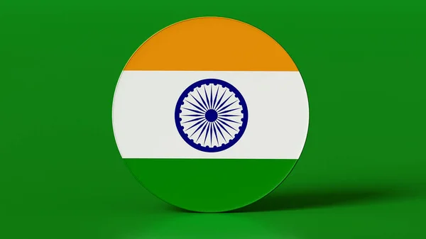 Rendering August Independence Day India Republic Day Circle Flag Symbol —  Fotos de Stock