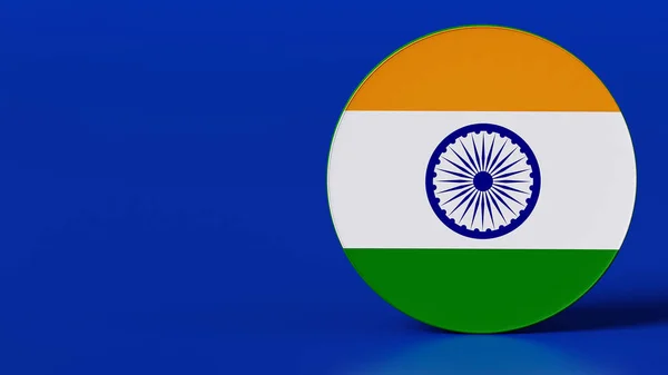 Rendering Independence Day India Republic Day Circle Flag Symbol Right — Zdjęcie stockowe