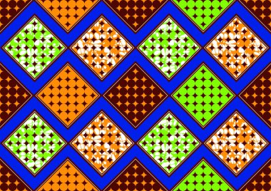 Afrikalı soyut desensiz, parlak renkler, tekstil sanatı, el çizimi resim ve arkaplan, kumaş baskısı için moda sanat eseri, atkı, şal, halı, eşarp, mendil vektör dosyası 10
