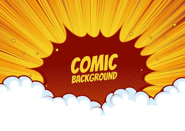 Çizgi roman Soyut Pop Sanat Tasarımı, Radial hız çizgileri, baskı veya web sitesi illüstrasyonu için resim karikatürü, vektör dosyası eps10. 
