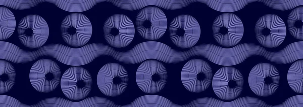 Hawaii Circle Curve Line Tribal Africa Abstract Seamless Pattern Textile — ストックベクタ