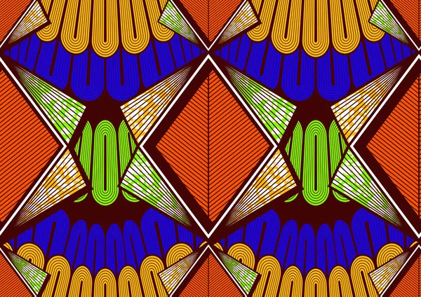 Africa Abstract Seamless Pattern Geometric Shape Tribal Textile Art Hand — Vettoriale Stock