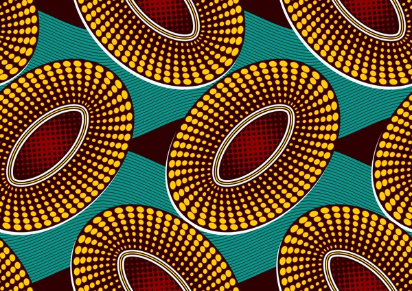 Circle Abstract African Seamless Pattern Textile Art Overlap Line Art — Vettoriale Stock