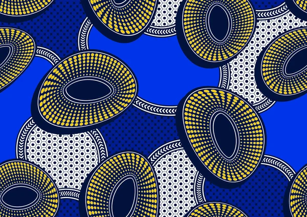 Polka Dot Circle African Seamless Pattern Textile Art Overlap Line — ストックベクタ