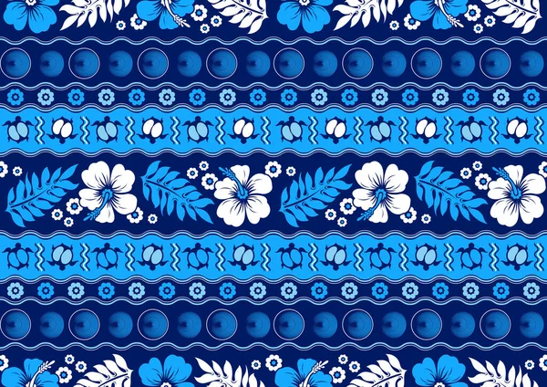 Flor Hawaii Padrão Sem Costura Moda Arte Têxtil Tribal Desenho —  Vetores de Stock