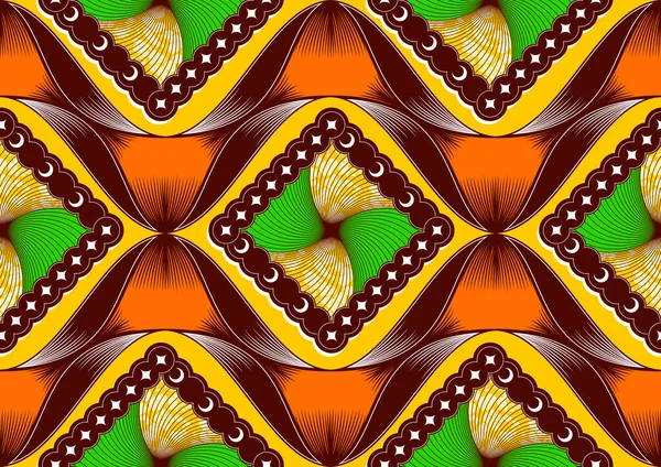 アフリカのシームレスなパターン テキスタイルアート 部族抽象的な手描き ワックスプリントファブリックプリント スカーフ ショール カーペット バッグのためのファッションアートワーク — ストックベクタ