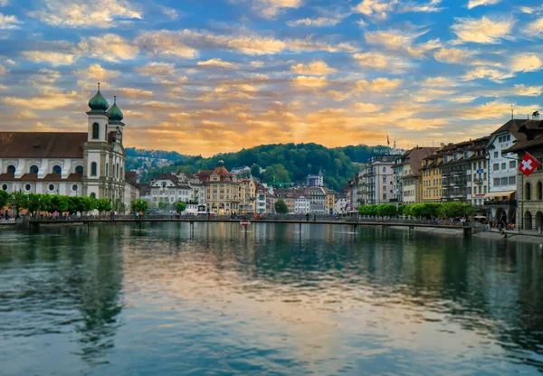 Zurich Switzerland Mei 2020 Pusat Kota Bersejarah Lucerne Dengan Terkenal — Stok Foto