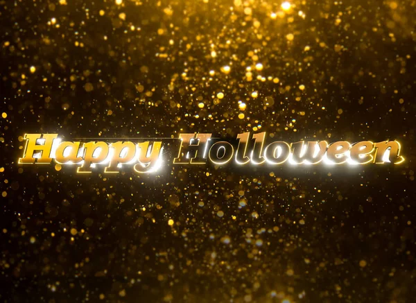 Happy Halloween Card Gold Template Design Rendering Text — стоковое фото